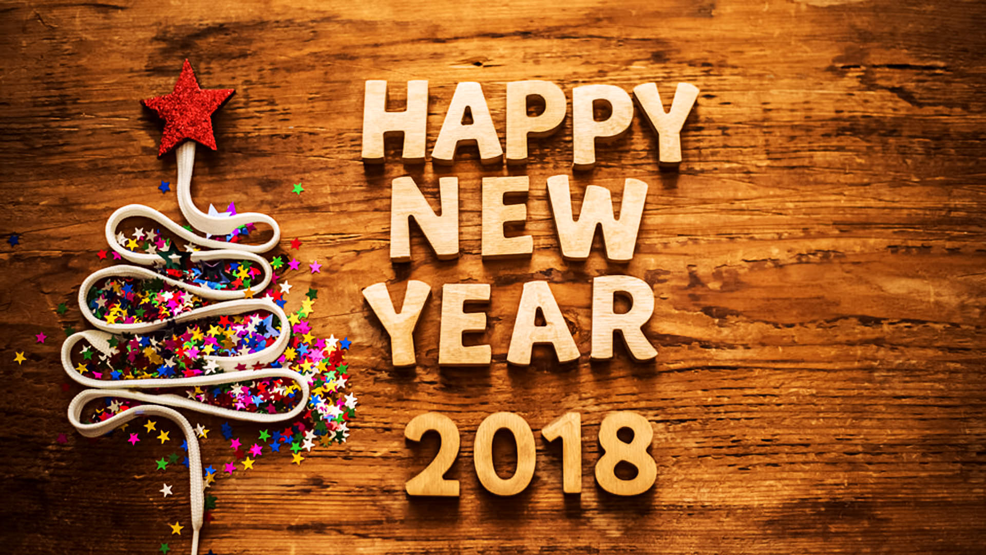 3D Happy New Year 2018 Wallpaper