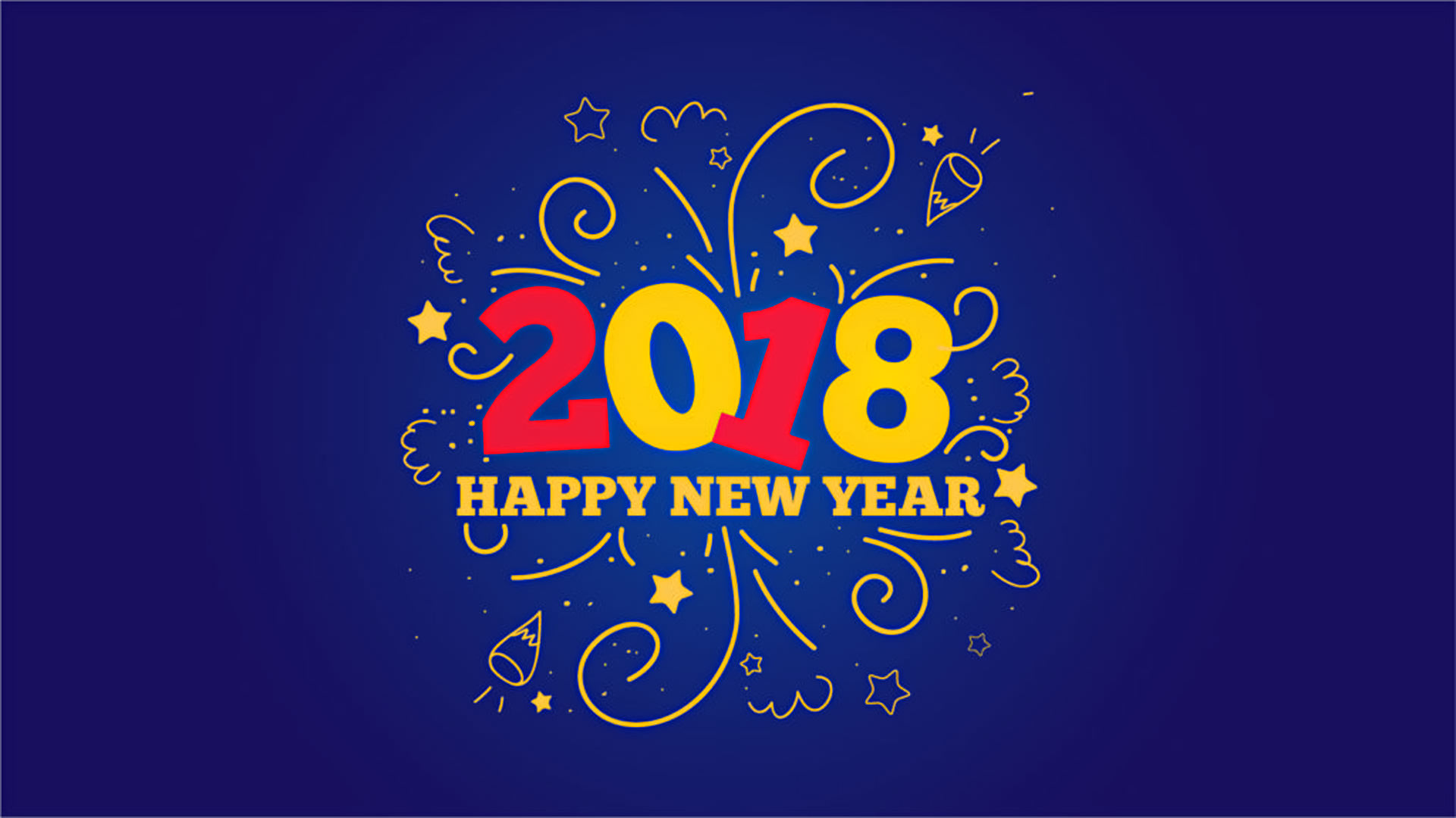 Simple New Year 2018 Wallpaper for Desktop