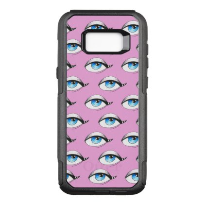 Blue Eyes Pattern Pink OtterBox Commuter Samsung Galaxy S8+ Case