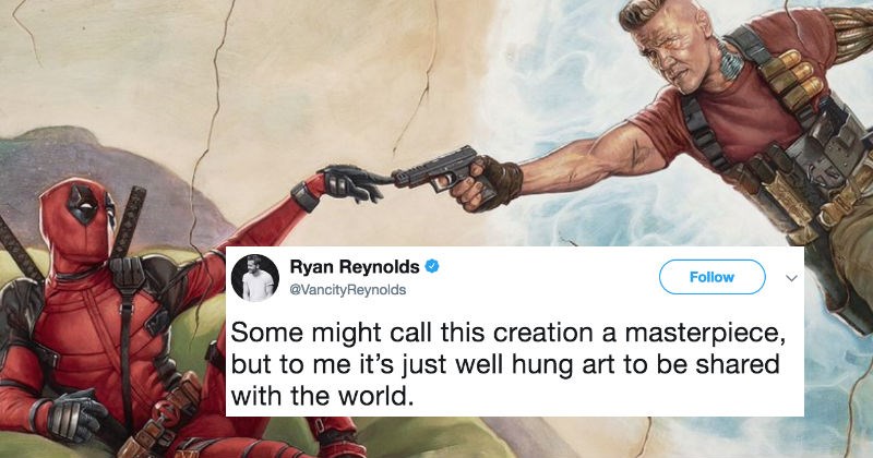 People on Twitter react to Ryan Reynolds sharing a picture inspired by Deadpool 2.