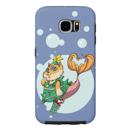 Christmas Mermaid Cat Samsung Galaxy S6 Case