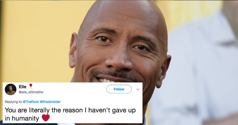 People on Twitter are in love with this adorable video of The Rock playing around with children.