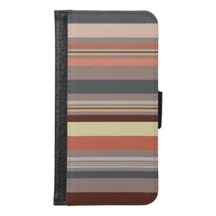 Stripes - Retro Tones Wallet Phone Case For Samsung Galaxy S6