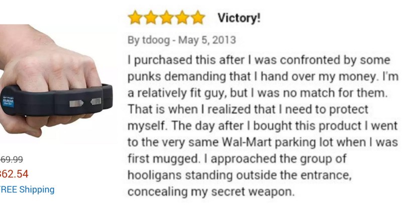 Satisfied Customer Leaves Hilarious Review For Brass Knuckle 'Stun Gun'