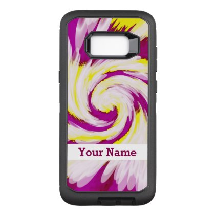 Groovy Pink Yellow White TieDye Swirl Abstract OtterBox Defender Samsung Galaxy S8+ Case