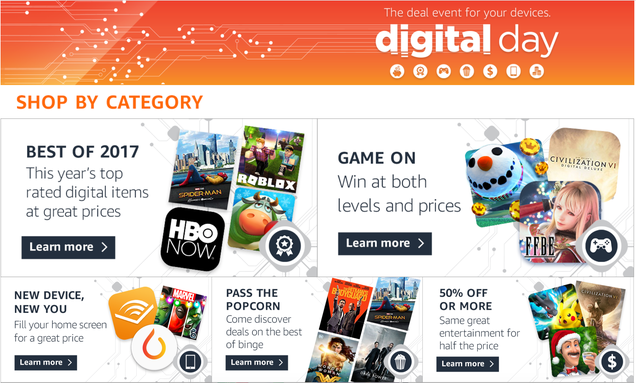 Amazon's Annual Digital Day Features Thousands of Downloadable Discounts