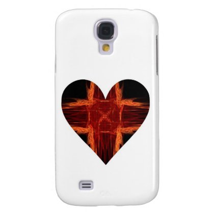 Burning Red Tic Tac Toe Fractal Art Heart Samsung Galaxy S4 Case