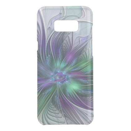 Purple Green Flower Modern Abstract Art Fractal Uncommon Samsung Galaxy S8+ Case