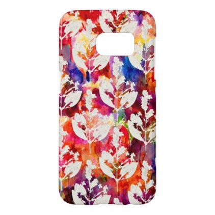 Cute colorful abstract leaves patterns samsung galaxy s7 case