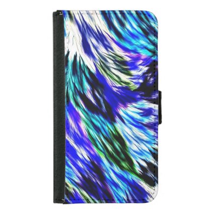 Beautiful Abstract Blue Green White Purple Pattern Samsung Galaxy S5 Wallet Case