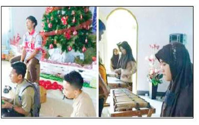 Heboh Foto Siswi Berjilbab di Sebuah Ibadah Natal