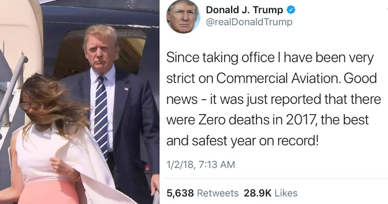 Twitter Trolls Donald Trump After He Takes Credit For Commercial Aviation Safety in Absurd Tweet