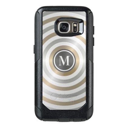 Cool Designer Metal Stripe Pattern Grey Monogram OtterBox Samsung Galaxy S7 Case