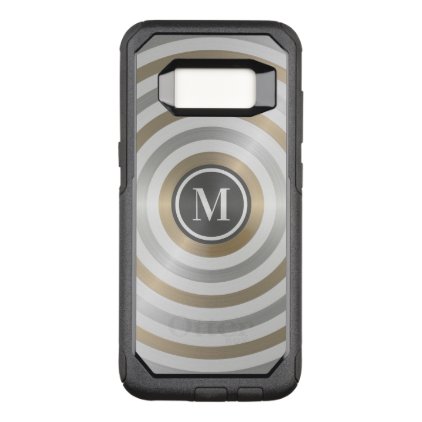 Cool Designer Metal Stripe Pattern Grey Monogram OtterBox Commuter Samsung Galaxy S8 Case