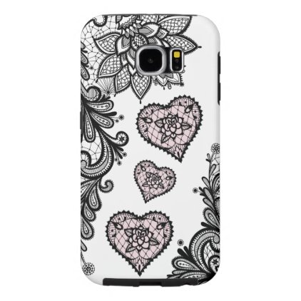 (lace &amp; hearts) samsung galaxy s6 case
