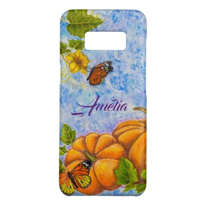 Personalized Phone Case with Butterfly &amp; Pumpkins
