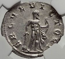 AEMILIAN 253AD Rome Authentic Ancient Silver Roman Coin HERCULES NGC ChAU i66470