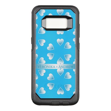 Pretty small blue hearts. Add your own text. OtterBox Commuter Samsung Galaxy S8 Case
