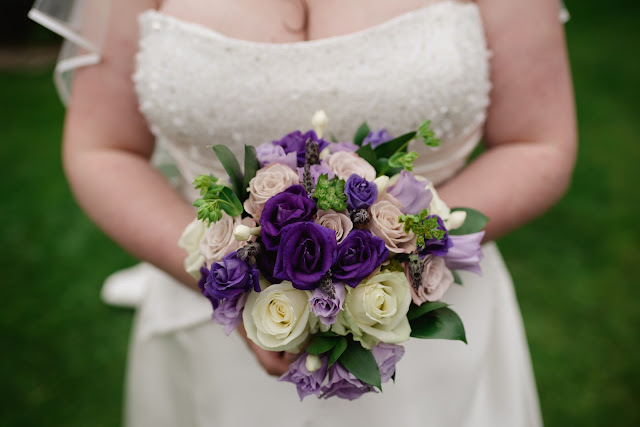 purple lilac wedding bouquet