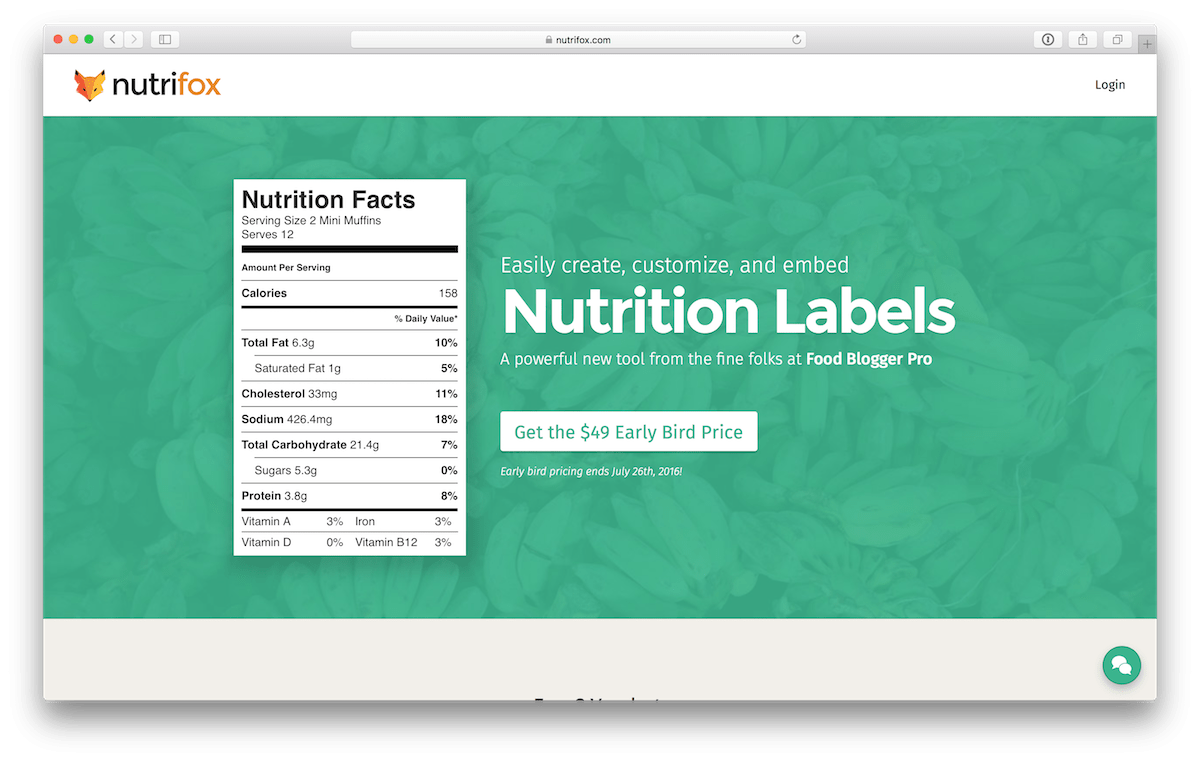 Nutrifox - Easily create, customize, and embed Nutrition Labels