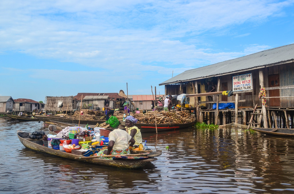 Ganvie fishing village on stilts in Benin