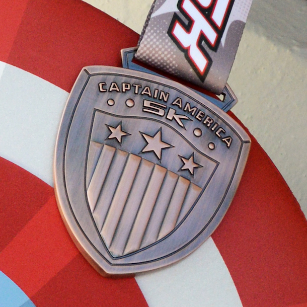 Captain America on 5K Medal