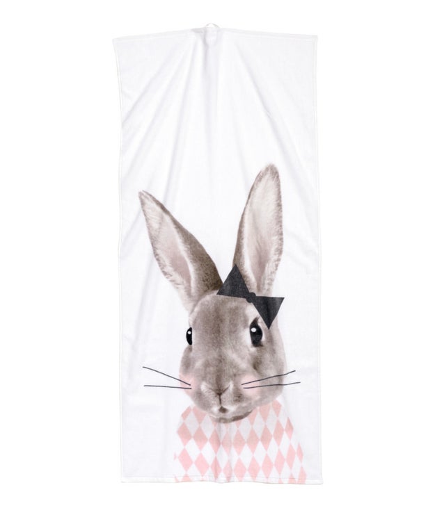 An insanely adorable bunny towel that's perfect for taking to the beach or for just hanging in your bathroom.