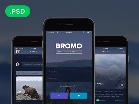 7 Bromo Social mobile app template