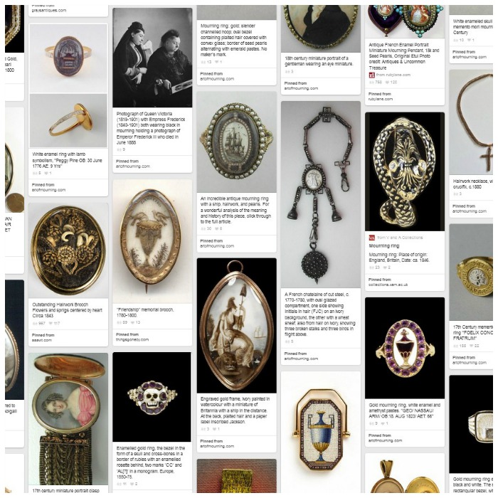 This Pinterest board is dedicated to Mourning and Momento Mori jewelry.