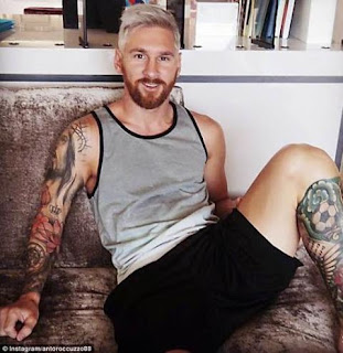 Lionel Messi's new blonde hairstyle 