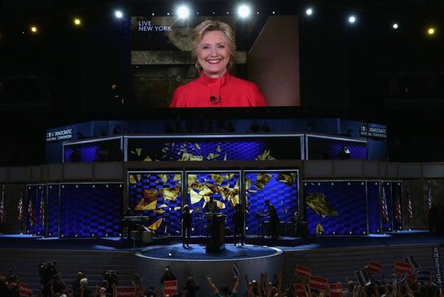 Some attendees and delegates at the Democratic National Convention brought their daughters Thursday night to watch Hillary Clinton become the first female nominee of a major US political party.