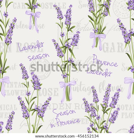 Seamless pattern of lavender flowers on a gray background. Watercolor pattern with Lavender for fabric swatch. Seamless pattern for fabric.
