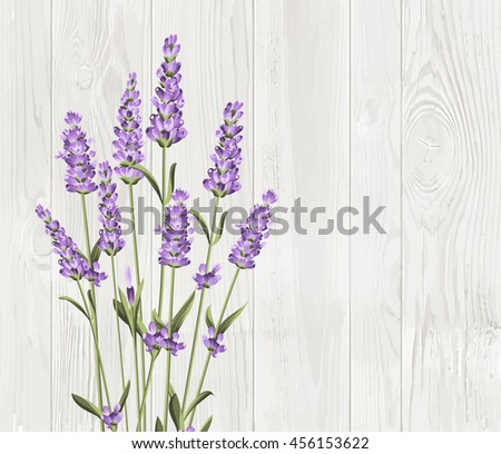 The lavender bouquet with text template over wooden texture. The lavender elegant card. Vintage postcard background template for wedding invitation.