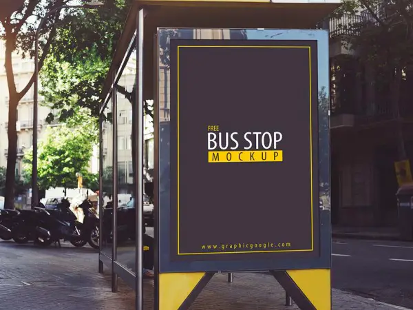 8 Bus Stop Advertising Mockup