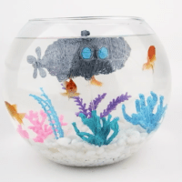 A 3doodled submarine makes for some very appropriate fishbowl decor. Image courtesy of WobbleWorks, Inc.