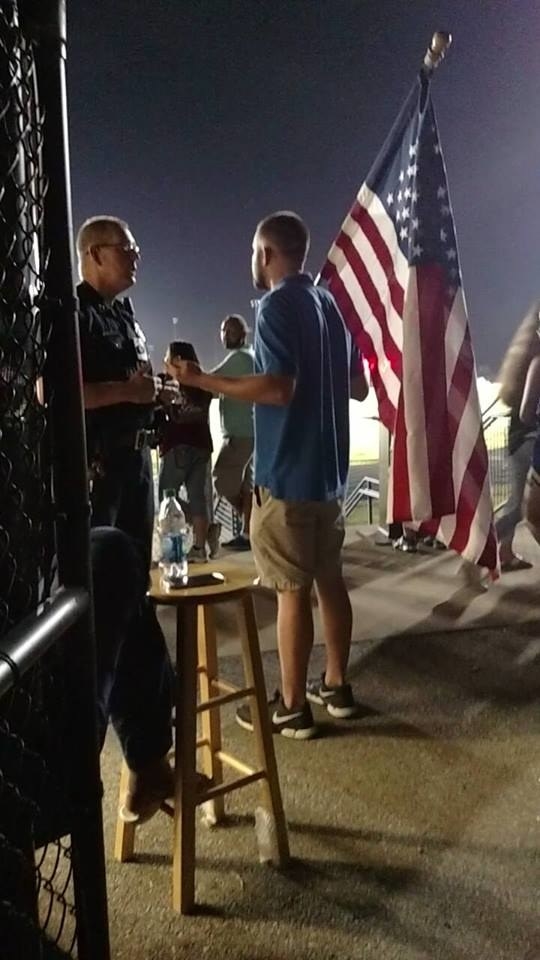 Hunter Ballew, a 25-year-old graduate from Travelers Rest High, told BuzzFeed News he arrived at the game to pick up his younger brother when he heard about the flag ban. When he tried to get in, he was blocked by police.