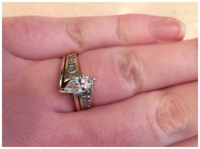 The 1980's marquise diamond ring that Diamonds in the Libray reader Bella had remade into her Art Deco inspired engagement ring.