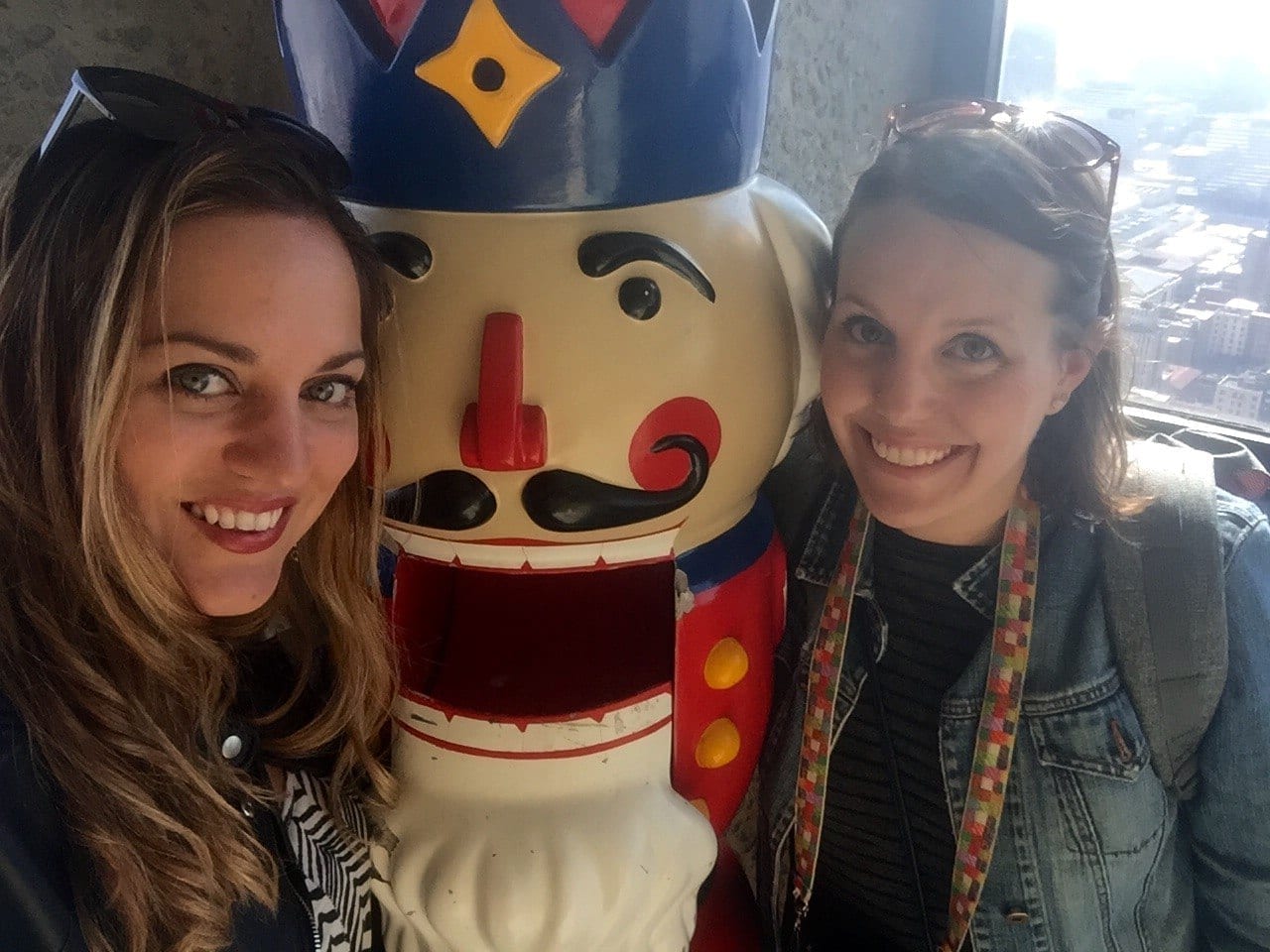 Kate and Beth with the Nutcracker in Johannesburg