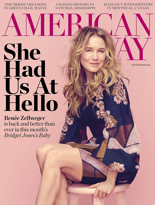 Cover girl: Zellweger  graces the magazine's September edition cover in an effortlessly chic, textured mini dress