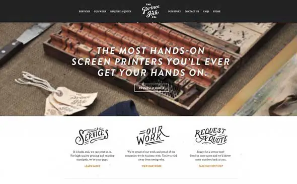 20-The-Prince-Ink-Co Using Handwriting in Website Designs