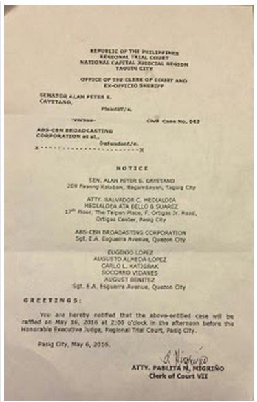 Temporary Restarining Order Was Filed Against ABS-CBN For Airing Anti-Duterte Ads