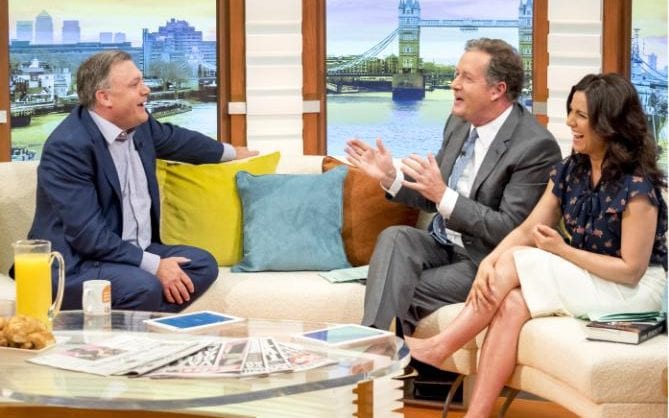 Ed Balls appears on Good Morning Britain with presenters Piers Morgan and Susanna Reid
