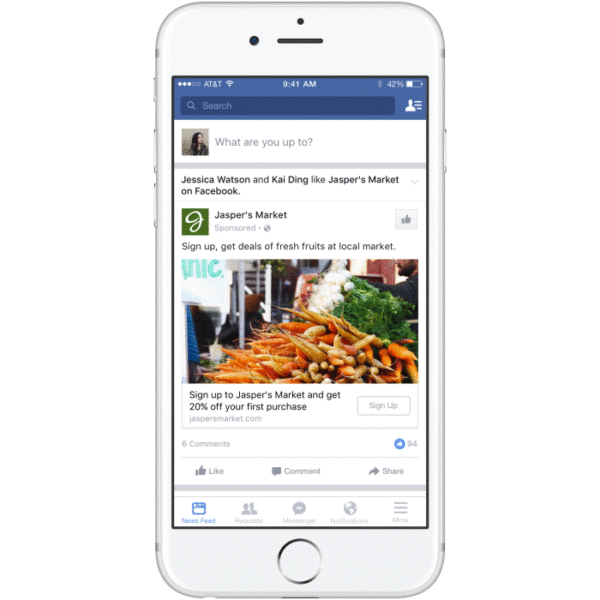 Facebook Lead Ads example gif