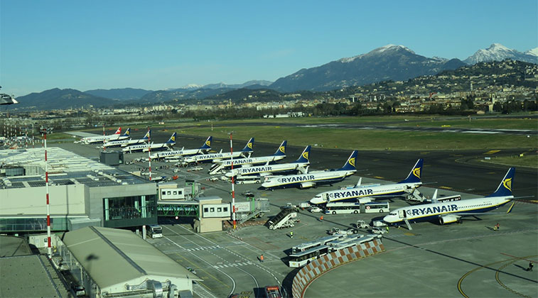 Milan/Bergamo is Ryanair’s biggest base in mainland Europe