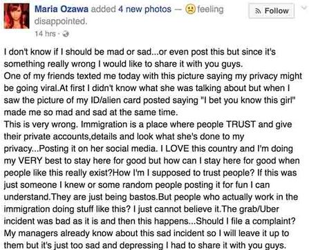 Maria Ozawa Was Disappointed After A Bureau Of Immigration Staff Posted Her Passport Online! Read THIS Now!
