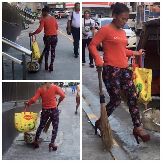This Woman Went Viral Online After Rocking A 5-Inch Heel While Sweeping The Streets!