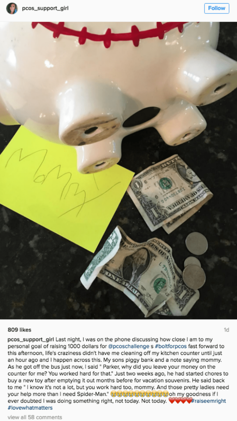 parenting win image son empties piggy bank to help mom with donation goal
