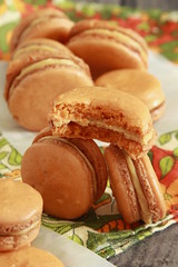 Ginger Macarons with Pumpkin Cookie Butter Filling