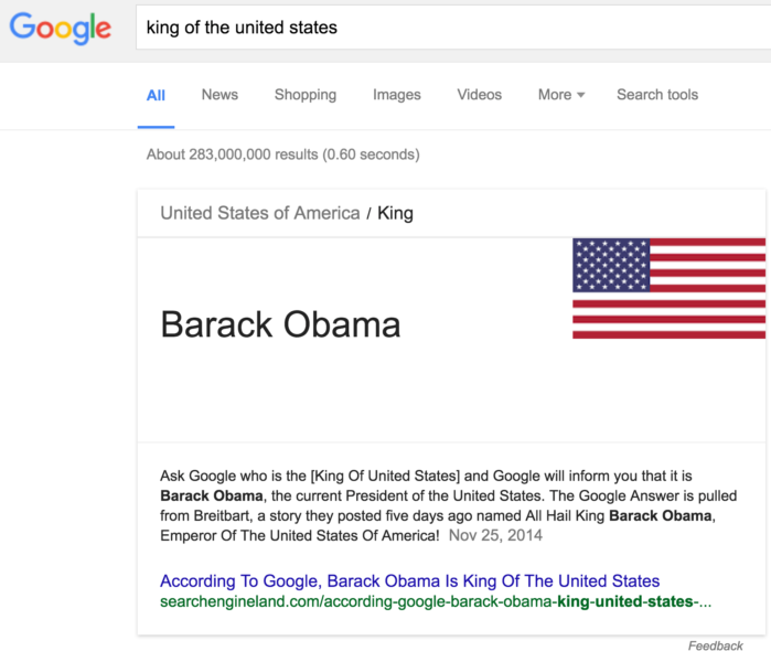 king of the united states