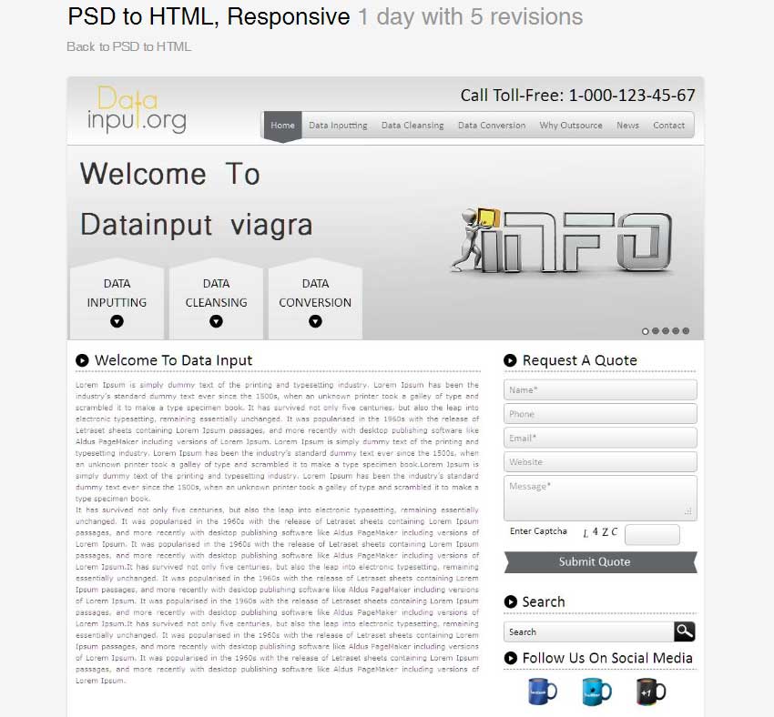 PSD to HTML Responsive by Samirkaila
